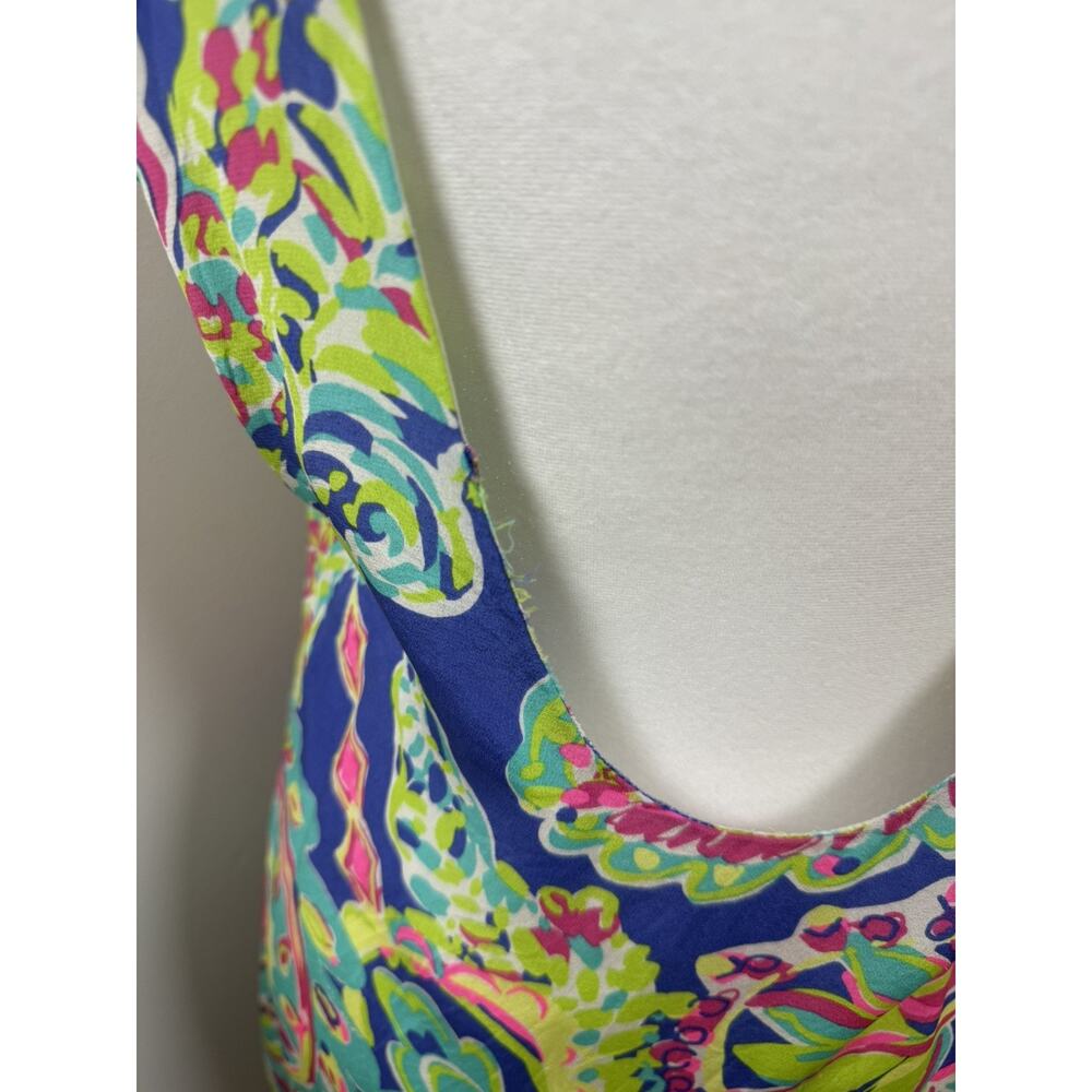Lilly Pulitzer Silk Shift Tank Dress Small Poppy Toucan Play Print Low Back - Picture 7 of 14